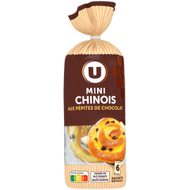 U Mini chinois aux pépites de chocolat  x6  -  300g