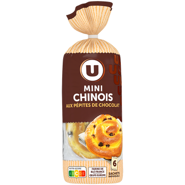 U Mini chinois aux pépites de chocolat  x6  -  300g