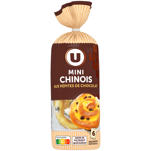 U Mini chinois aux pépites de chocolat  x6  -  300g