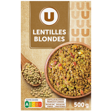U Lentille blondes, étui de 500g