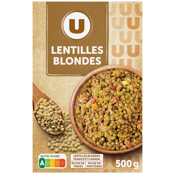 U Lentille blondes, étui de 500g