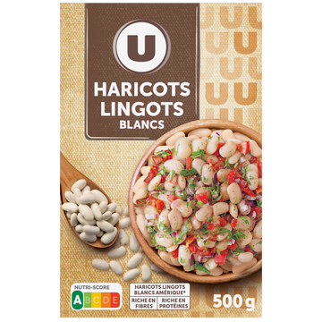 U Haricots lingot blanc , étui de 500g