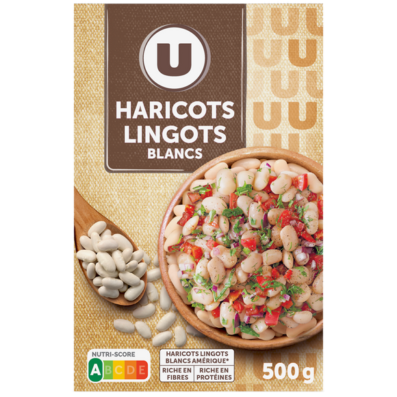 U Haricots lingot blanc , étui de 500g