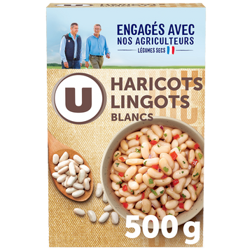 U Haricots lingot blanc , étui de 500g