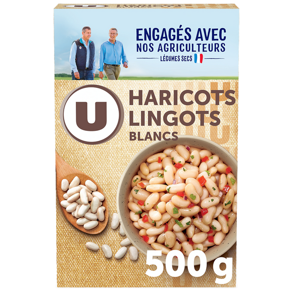 U Haricots lingot blanc , étui de 500g