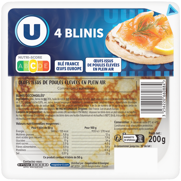 U Blinis x4, 200g