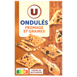 U Biscuits apéritifs Ondulés fromage et graines 65g