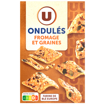 U Biscuits apéritifs Ondulés fromage et graines 65g