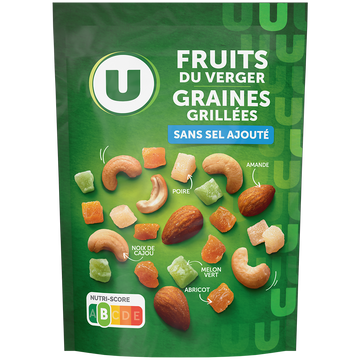 U Mélange fruits du verger et graines grillées  paquet de 120g