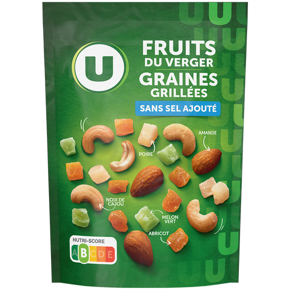 U Mélange fruits du verger et graines grillées  paquet de 120g