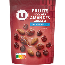 U Mélange apéritif amandes et fruits rouges  paquet de 120g
