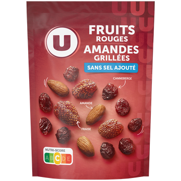U Mélange apéritif amandes et fruits rouges  paquet de 120g