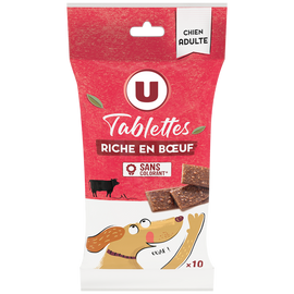 U Friandises Tablettes pour chien riches en boeuf 10 unités de 104g