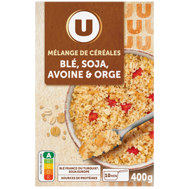 U Mélange de céréales blé, soja, avoine et orge  paquet de 400g