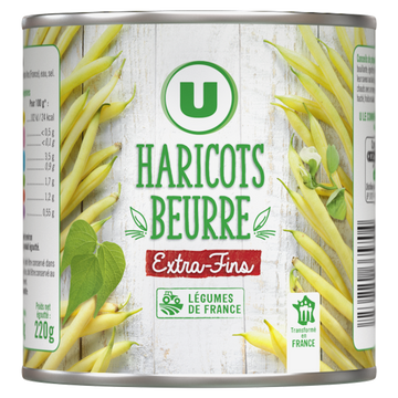 U Haricots beurre extra fins  boite de 220g