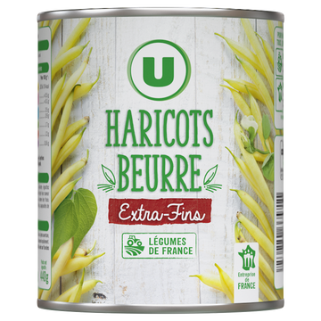 U Haricots beurre extra-fins - Boîte de 440g net égoutté