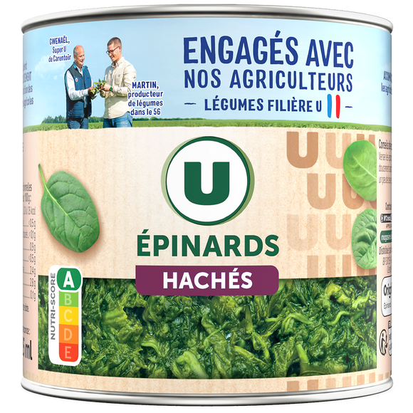 U Epinards hachés - Boîte de 395g