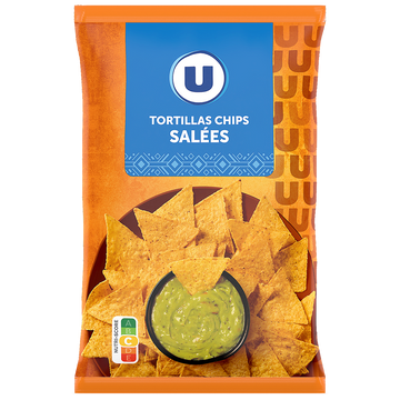 U Tortillas chips goût salé  sachet de 300g