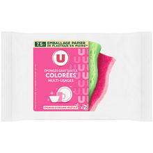U Eponge grattante colorée multi-usage - x2