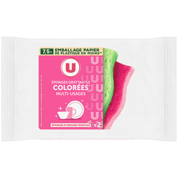 U Eponge grattante colorée multi-usage - x2
