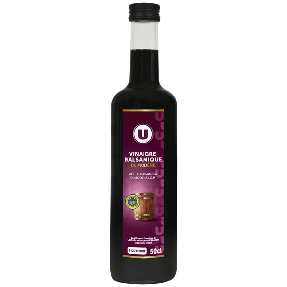 U Vinaigre balsamique  bouteille en verre de 50cl