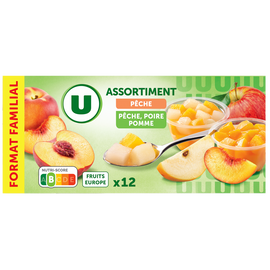 U Coupelles pêches et fruits du verger 12x65g 780g