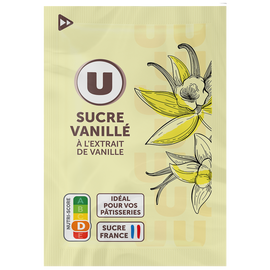 U Sucre vanillé  étui de 10 sachets  -  7,5g
