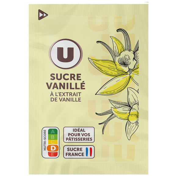 U Sucre vanillé  étui de 10 sachets  -  7,5g