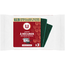 U Tampon à récurer vert - x3