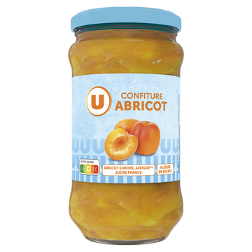 U Confiture d'abricot allégée  pot de 335g