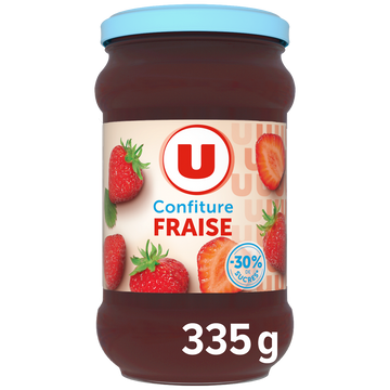 U Confiture de fraise allégée pot de 335g