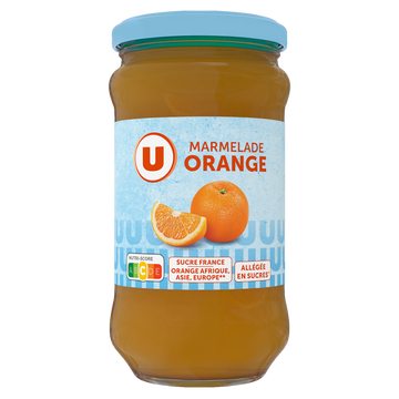 U Marmelade d'orange allégée  pot de 335g