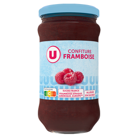 U Confiture framboise allégée  pot de 335g