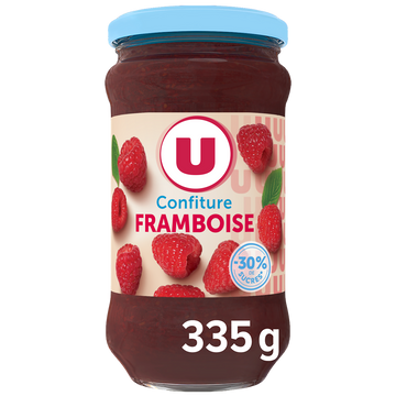 U Confiture framboise allégée pot de 335g