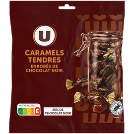 U Caramels enrobés au chocolat noir  paquet de 280g