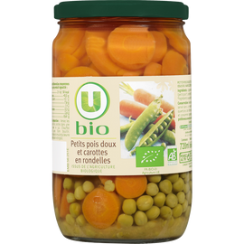 U BIO Petits pois et carottes à l'étuvée - Bocal 420g