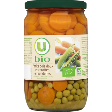 U BIO Petits pois et carottes à l'étuvée - Bocal 420g