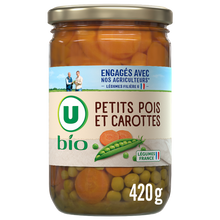 U BIO Petits pois et carottes à l'étuvée - Bocal 420g