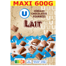 U Céréales chocolatées fourrées au lait - paquet 600g