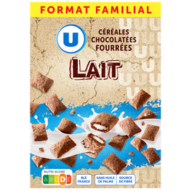 U Céréales chocolatées fourrées au lait - paquet 600g