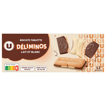 U Biscuits avec tablette chocolat au lait et blanc - 150g