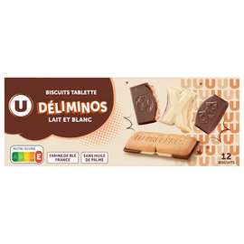 U Biscuits avec tablette chocolat au lait et blanc - 150g