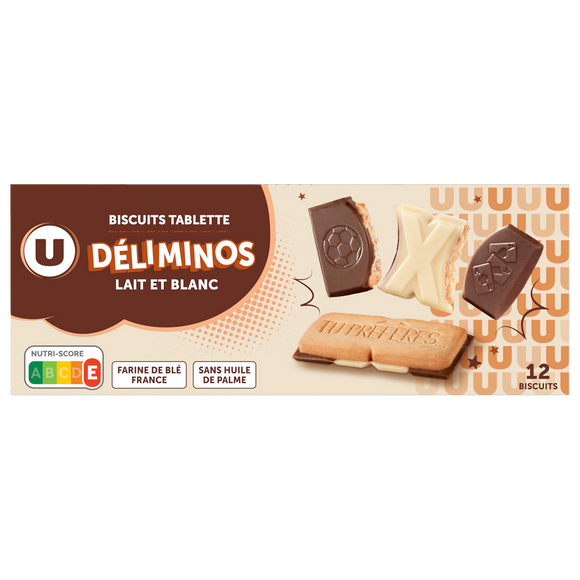 U Biscuits avec tablette chocolat au lait et blanc - 150g