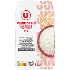 U Farine de blé pâtissière T45  paquet de 1Kg
