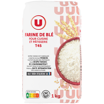 U Farine de blé pâtissière T45  paquet de 1Kg
