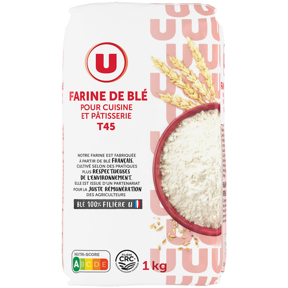 U Farine de blé pâtissière T45  paquet de 1Kg