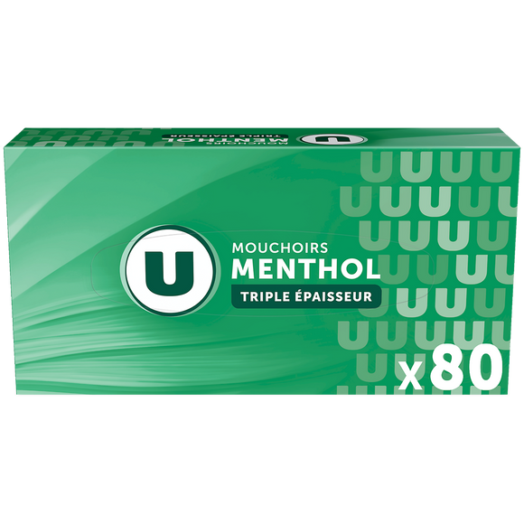 U Mouchoirs U boîte menthol 4 plis x80