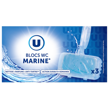 U Bloc wc solide parfum marine  3x40g