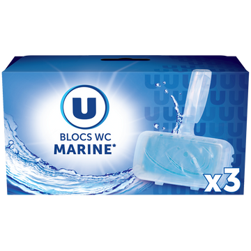 U Bloc wc solide parfum marine 3x40g