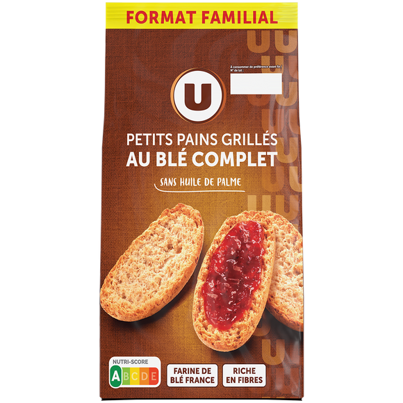U Petits pains grillés au blé complet  400g
